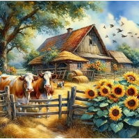 NORIMPEX Diamantové malování Dům na farmě 30x40cm
