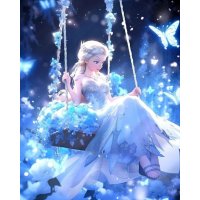 NORIMPEX Diamantové malování Elsa na houpačce 30x40cm