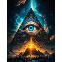 NORIMPEX Diamantové malování Jasnozřivé oko v pyramidě 30x40cm