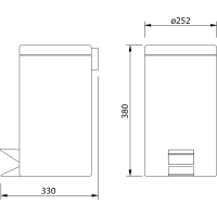 Aqualine SIMPLE LINE odpadkový koš kulatý 12l, černá mat 26112