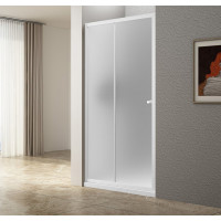 Aqualine UGGA posuvné sprchové dveře 1100mm, sklo Brick, bílá AWS110
