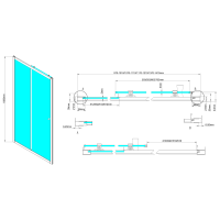 Aqualine UGGA posuvné sprchové dveře 1100mm, sklo Brick, bílá AWS110