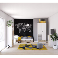 Postel se šuplíky JOY 200x90 cm - bílá/dub artisan