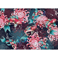 INTERDRUK Puzzle Secret Garden: Koi kapři a chryzantémy 1000 dílků