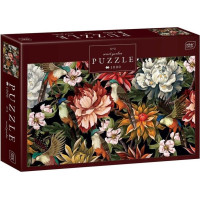 INTERDRUK Puzzle Secret Garden: Ptáci mezi květinami 1000 dílků