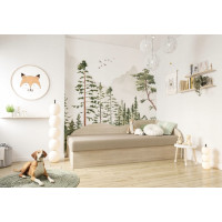 Čalouněná postel s úložným prostorem SOLO - 200x80 cm - béžová