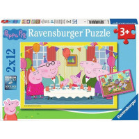RAVENSBURGER Puzzle Prasátko Peppa na oslavě 2x12 dílků