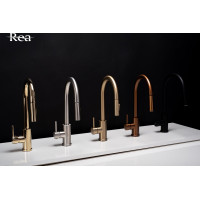 Kuchyňská baterie Rea FRESH s výsuvnou sprchou - broušená měděná