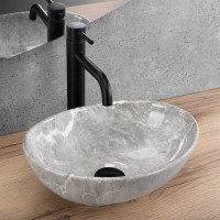 Keramické umyvadlo MAXMAX Rea SOFIA mini - GRIGIO - imitace kamene