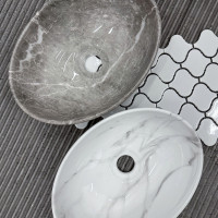 Keramické umyvadlo MAXMAX Rea SOFIA mini - CLOUDY - imitace kamene