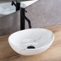 Keramické umyvadlo MAXMAX Rea SOFIA mini - CLOUDY - imitace kamene