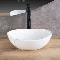 Keramické umyvadlo MAXMAX Rea SOFIA mini - CLOUDY - imitace kamene
