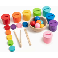 2Kids Toys Duhové kuličky, mince a kalíšky 8 barev