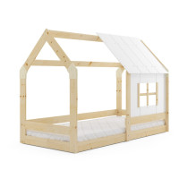 Dětská domečková Montessori postel REGINA se stříškou 160x80 cm - bez povrchových úprav