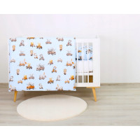 Dětské bavlněné povlečení do postýlky 120x90 cm BABYMAM PREMIUM - Závody zvířátek