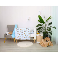Dětské bavlněné povlečení do postýlky 120x90 cm BABYMAM PREMIUM - Závody zvířátek