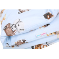 Dětské bavlněné povlečení do postýlky 120x90 cm BABYMAM PREMIUM - Závody zvířátek