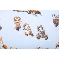 Dětské bavlněné povlečení do postýlky 120x90 cm BABYMAM PREMIUM - Závody zvířátek