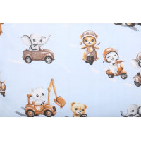 Dětské bavlněné povlečení do postýlky 120x90 cm BABYMAM PREMIUM - Závody zvířátek