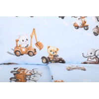 Dětské bavlněné povlečení do postýlky 120x90 cm BABYMAM PREMIUM - Závody zvířátek