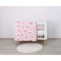 Dětské bavlněné povlečení do postýlky 120x90 cm BABYMAM PREMIUM - Super pejsci - růžové