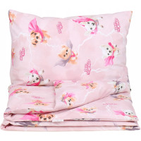 Dětské bavlněné povlečení do postýlky 120x90 cm BABYMAM PREMIUM - Super pejsci - růžové