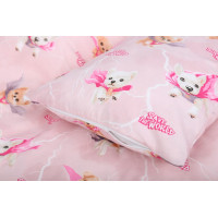 Dětské bavlněné povlečení do postýlky 120x90 cm BABYMAM PREMIUM - Super pejsci - růžové