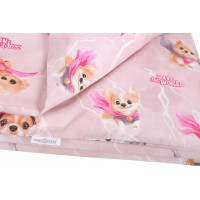 Dětské bavlněné povlečení do postýlky 120x90 cm BABYMAM PREMIUM - Super pejsci - růžové
