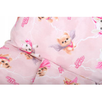 Dětské bavlněné povlečení do postýlky 120x90 cm BABYMAM PREMIUM - Super pejsci - růžové