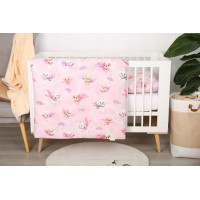 Dětské bavlněné povlečení do postýlky 120x90 cm BABYMAM PREMIUM - Super pejsci - růžové