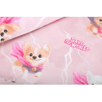 Dětské bavlněné povlečení do postýlky 120x90 cm BABYMAM PREMIUM - Super pejsci - růžové