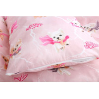 Dětské bavlněné povlečení do postýlky 120x90 cm BABYMAM PREMIUM - Super pejsci - růžové
