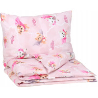Dětské bavlněné povlečení do postýlky 120x90 cm BABYMAM PREMIUM - Super pejsci - růžové