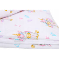 Dětské bavlněné povlečení do postýlky 135x100 cm BABYMAM PREMIUM - Veselý jednorožec