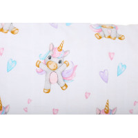 Dětské bavlněné povlečení do postýlky 135x100 cm BABYMAM PREMIUM - Veselý jednorožec