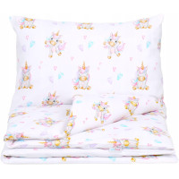 Dětské bavlněné povlečení do postýlky 135x100 cm BABYMAM PREMIUM - Veselý jednorožec