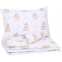 Dětské bavlněné povlečení do postýlky 135x100 cm BABYMAM PREMIUM - Veselý jednorožec