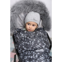 Dětský fusak do kočárku BABYMAM Maxi - Vločky/šedý