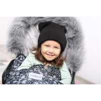 Dětský fusak do kočárku BABYMAM Maxi - Vločky/šedý