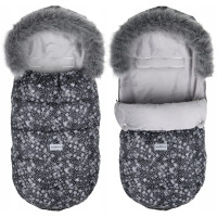 Dětský fusak do kočárku BABYMAM Maxi - Vločky/šedý