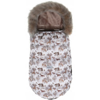Dětský fusak do kočárku BABYMAM Maxi - Zimní les/cappuccino