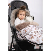 Dětský fusak do kočárku BABYMAM Maxi - Zimní les/cappuccino