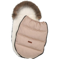 Dětský fusak do kočárku BABYMAM Premium - Cappuccino/beránek ecru