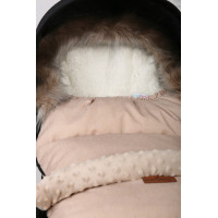 Dětský fusak do kočárku BABYMAM Premium - Cappuccino/beránek ecru