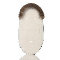 Dětský fusak do kočárku BABYMAM Premium - Cappuccino/beránek ecru