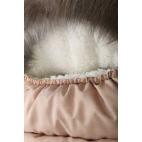 Dětský fusak do kočárku BABYMAM Premium - Cappuccino/beránek ecru