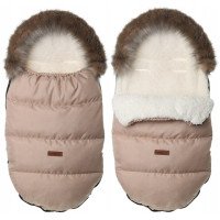 Dětský fusak do kočárku BABYMAM Premium - Cappuccino/beránek ecru
