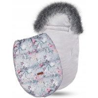 Dětský fusak do kočárku BABYMAM Premium - Levandulová zahrada/šedý