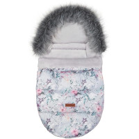 Dětský fusak do kočárku BABYMAM Premium - Levandulová zahrada/šedý
