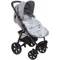 Dětský fusak do kočárku BABYMAM Premium - Levandulová zahrada/šedý
